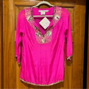 NWT Gretchen Scott 100% Silk Tunic